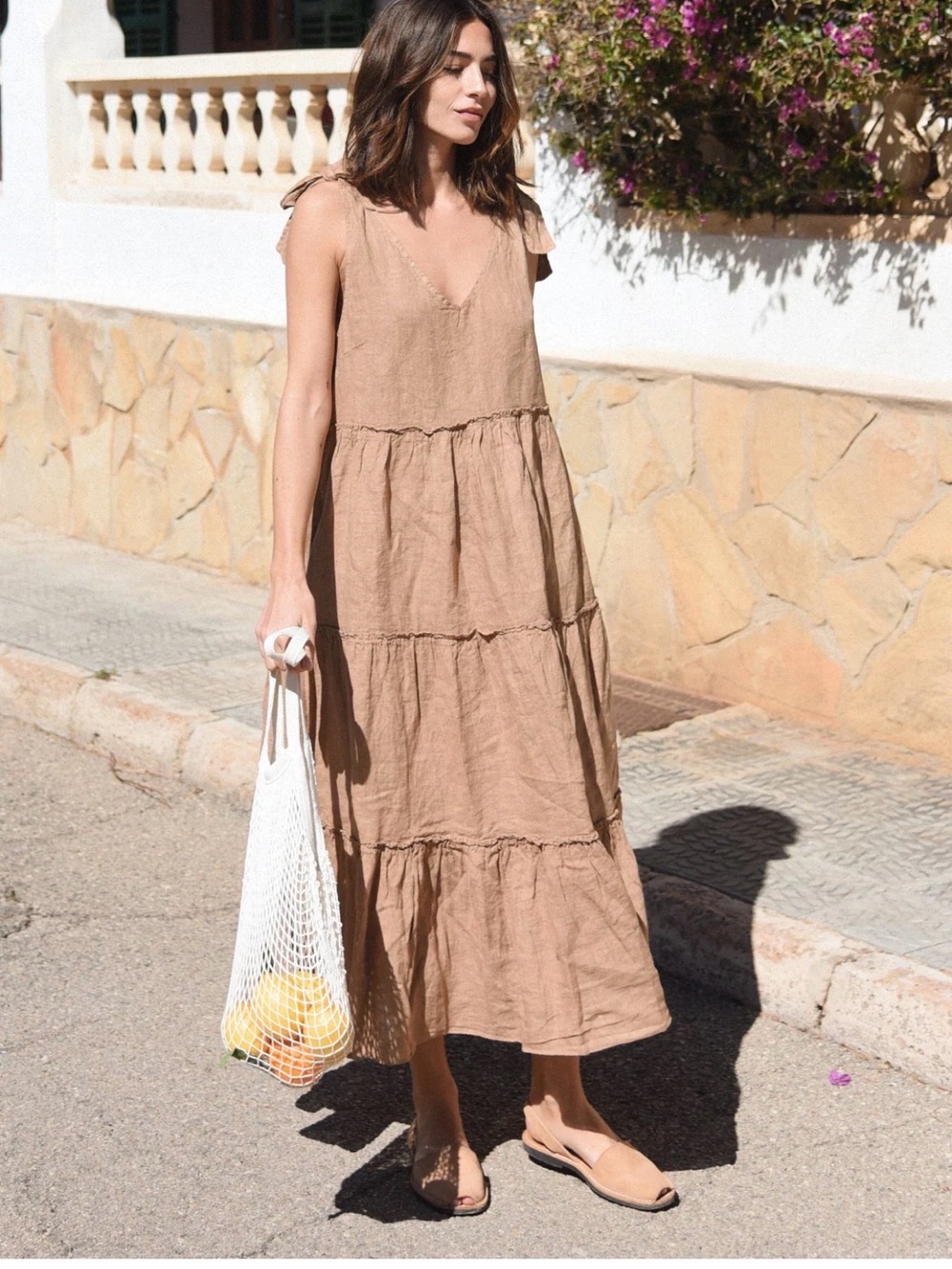 Beachwood 100% Linen Maxi Tiered Dress. Seville Maxi Dress